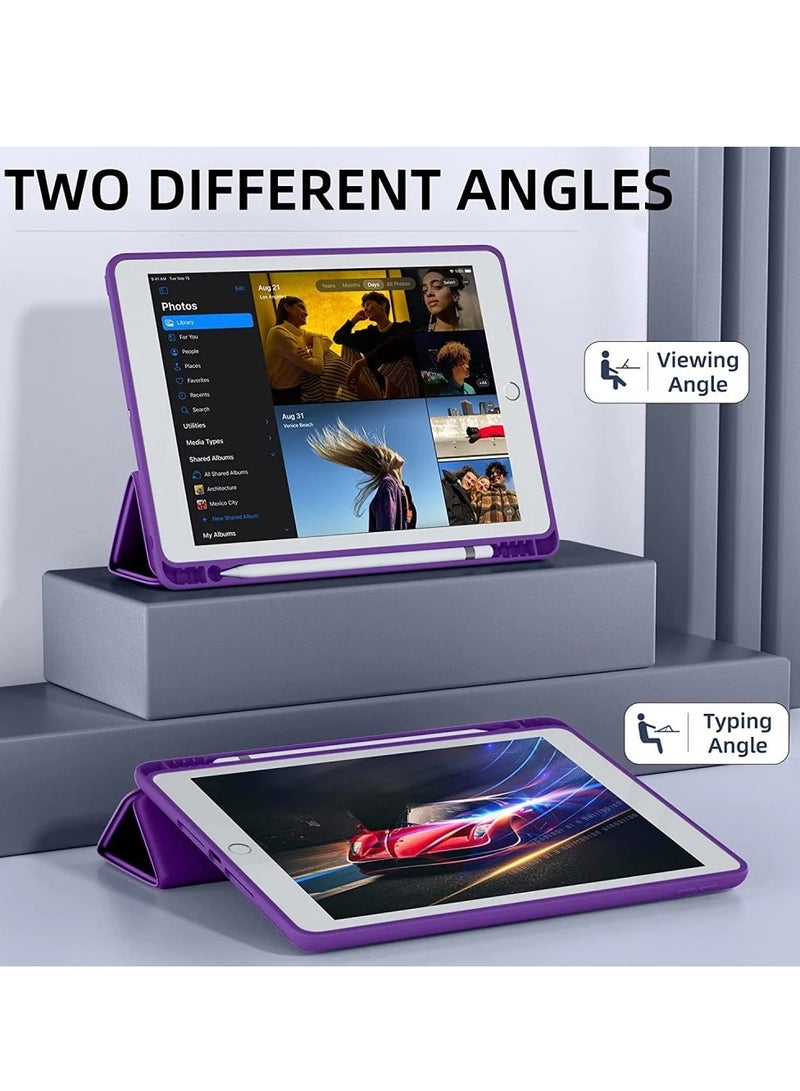 iPad Smart 9.7 Case with Auto Sleep/Wake Super Protection with Pen Holder Suitable for iPad Stand for Watching Movies Purple  - Image 2