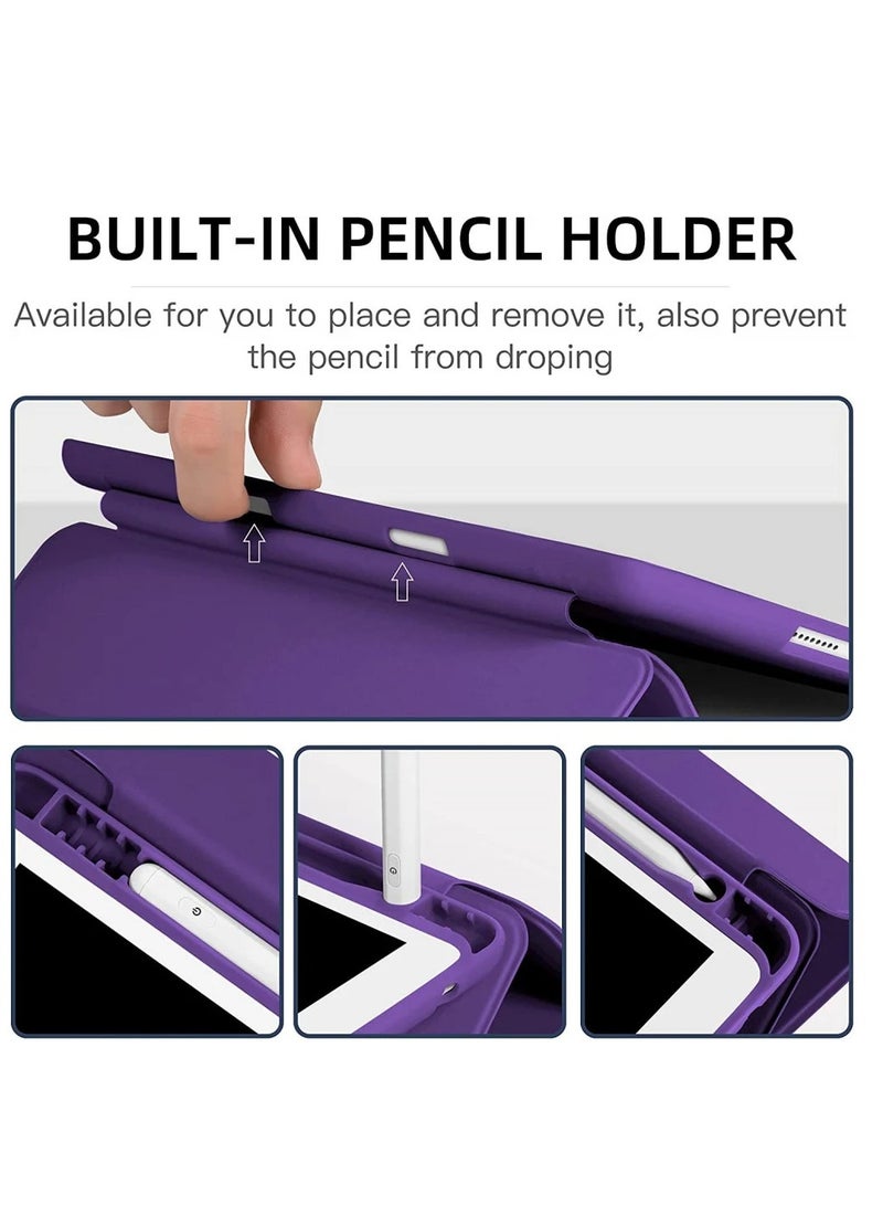 iPad Smart 9.7 Case with Auto Sleep/Wake Super Protection with Pen Holder Suitable for iPad Stand for Watching Movies Purple  - Image 3