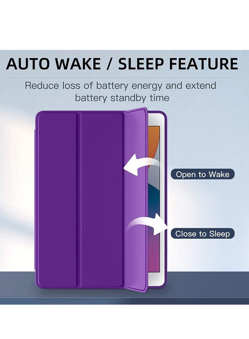 iPad Smart 9.7 Case with Auto Sleep/Wake Super Protection with Pen Holder Suitable for iPad Stand for Watching Movies Purple  - Image 5