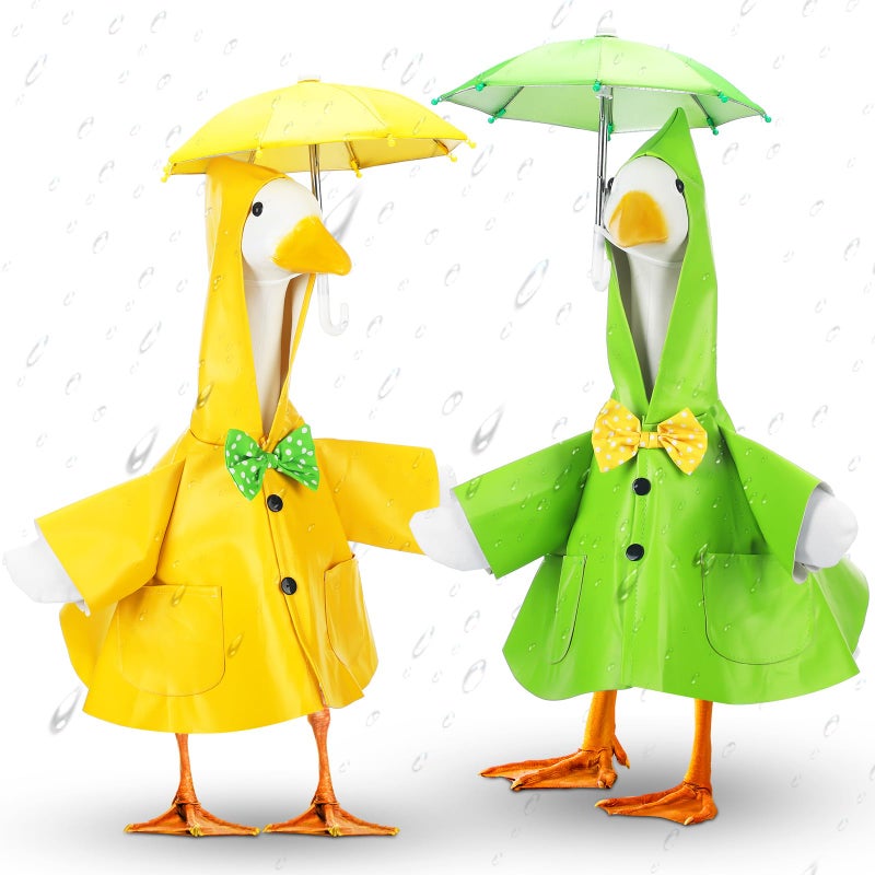 Abbylike Porch Goose Outfits Porch Yard Goose Outfits Clothes Costume Fits Large 23'' Cement For Garden Yard Statue Pathway Decorations - Image 1