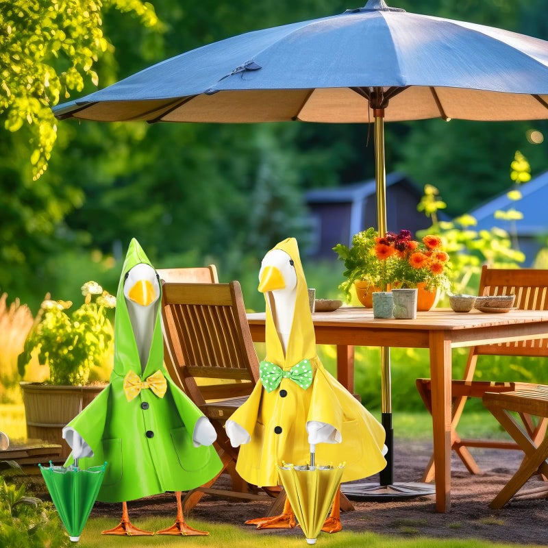 Abbylike Porch Goose Outfits Porch Yard Goose Outfits Clothes Costume Fits Large 23'' Cement For Garden Yard Statue Pathway Decorations - Image 2