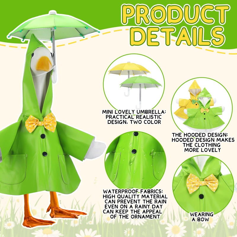 Abbylike Porch Goose Outfits Porch Yard Goose Outfits Clothes Costume Fits Large 23'' Cement For Garden Yard Statue Pathway Decorations - Image 4
