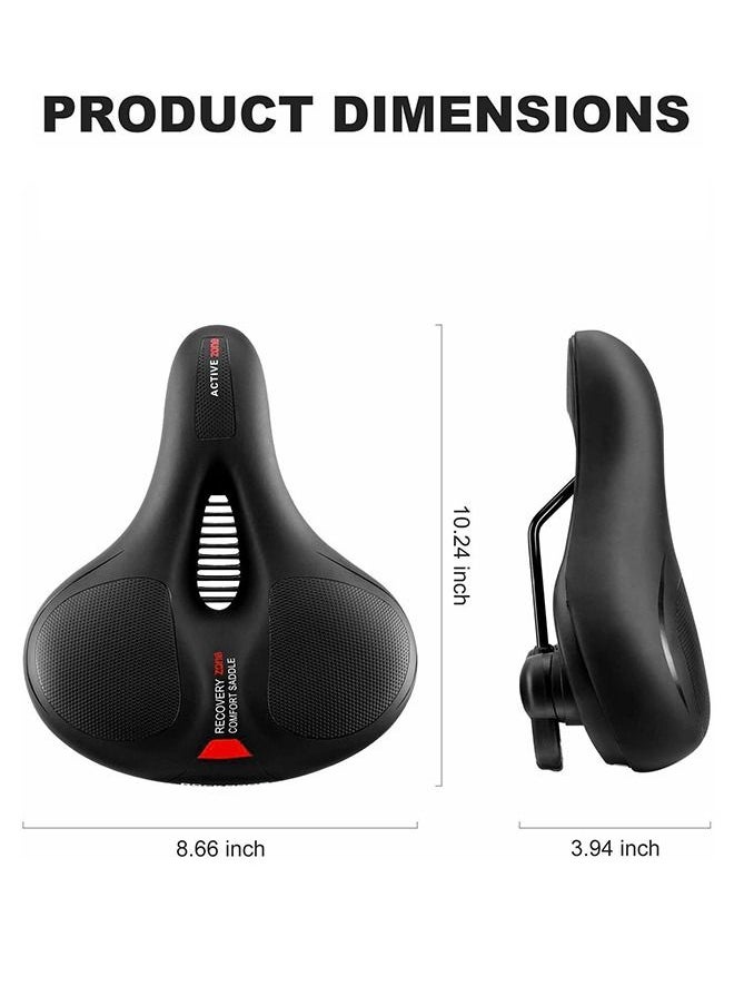 Rockbros - Bicycle Cushion Dualshock Saddle Seat- Black with Red - Image 1