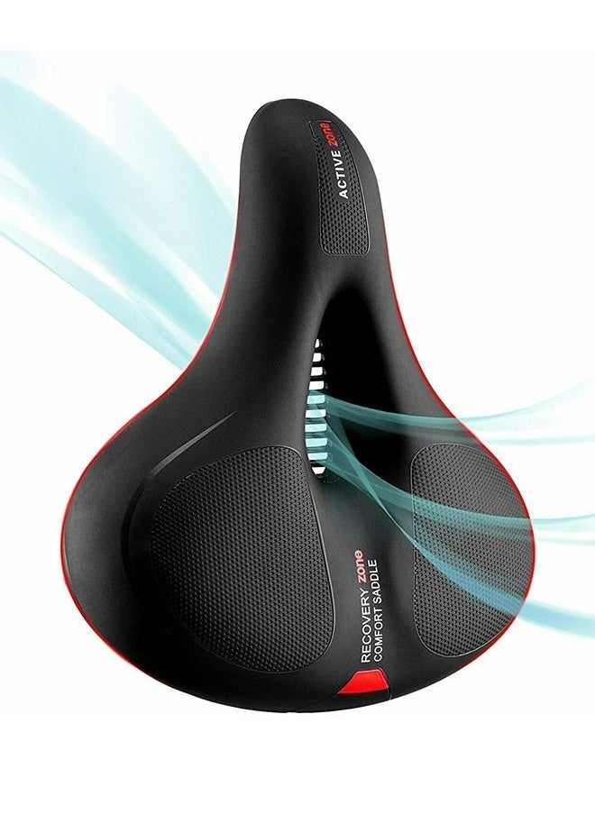 Rockbros - Bicycle Cushion Dualshock Saddle Seat- Black with Red - Image 1