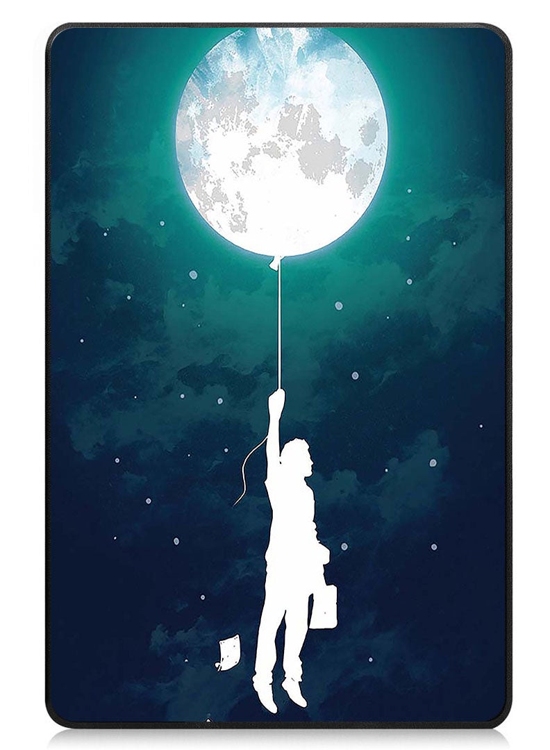 Theodor Protective Flip Case For Samsung Galaxy Tab S9 FE With Trifold Stand Auto Wake Sleep Shockproof Cover moon and man illustration 1 - Image 1