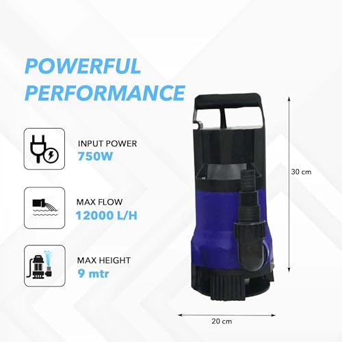 Aegon ASP750 1HP 750W Submersible Sewage Pump with Float Switch | IPX8 Waterproof | 12000 LPH High Flow | Drainage & Waste Water Pump - Image 4