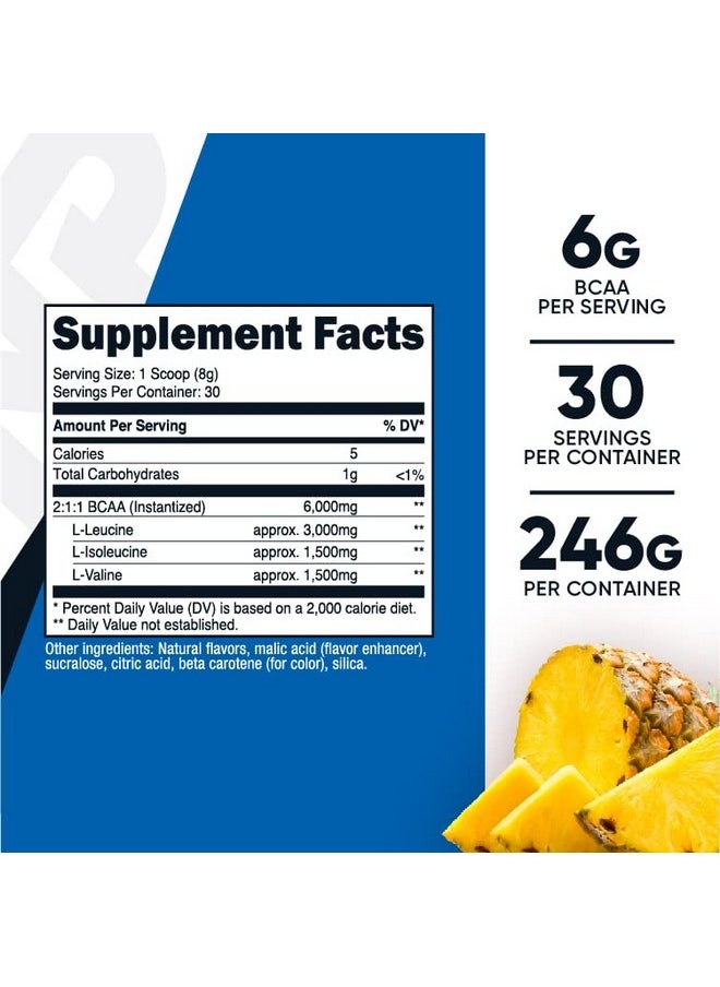 Nutricost - Bcaa Powder (Pineapple 30 Servings) Optimal 2:1:1 Ratio - Image 1