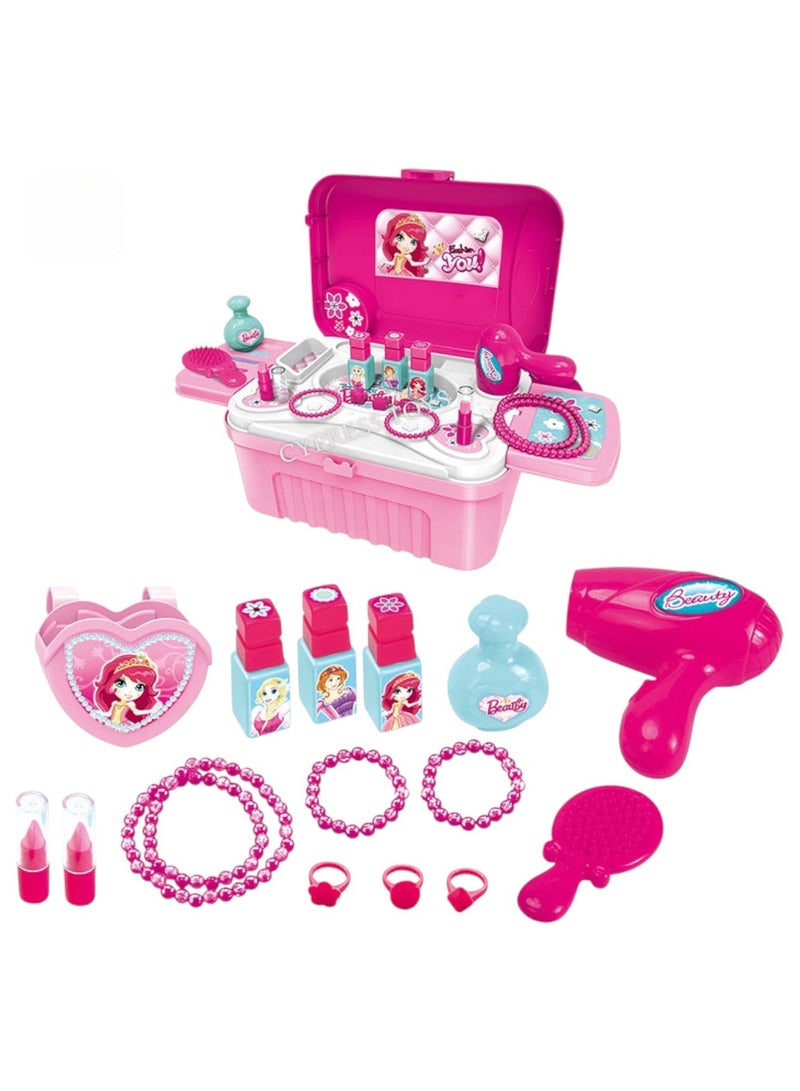 Toy Box 3 IN 1 Make Up Beauty Play Toys With Dressing Table For Girls - Image 3