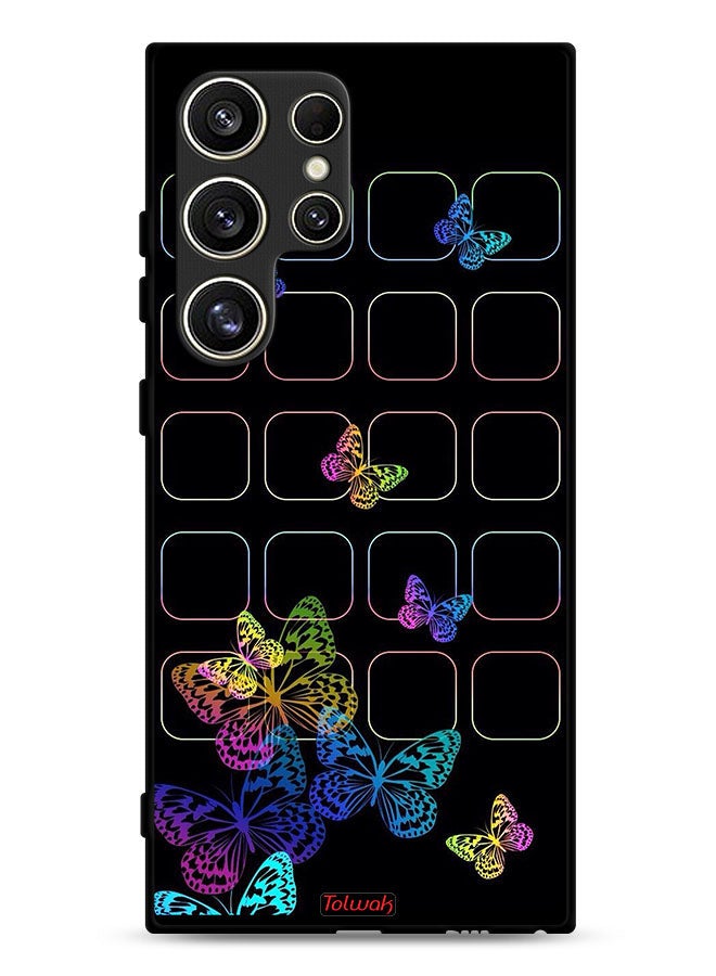 Tolwak Samsung Galaxy S24 Ultra 5G Protective Case Cover Colorful Butterflies - Image 1