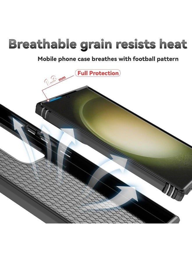 جراب Samsung Galaxy S25 Ultra مع واقي شاشة زجاجي مقوى عالي الدقة، غطاء كاميرا منزلق، حامل حلقي مدمج يدور 360 درجة، حماية ضد الصدمات والسقوط، جراب واقٍ مقاوم للصدمات شديد التحمل لهاتف Samsung Galaxy S25 Ultra مقاس 6.9 بوصة (أسود، عبوة من 1+1) - Image 5