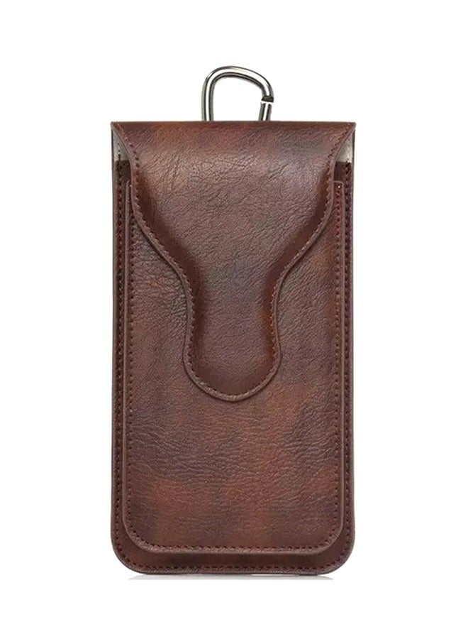 Wkae Double PocketsPouch Holster Bag Case Cover With Carabiner Hook And Loop Belt 5.1 - 5.5 InchOffers protection to your smartphone screen against normal wear and tear 