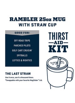 YETI YETI Rambler 25 oz Tumbler with Handle and Straw Lid, Travel Mug Water Tumbler, Vacuum Insulated Cup with Handle, Stainless Steel, Seafoam  - Image 2