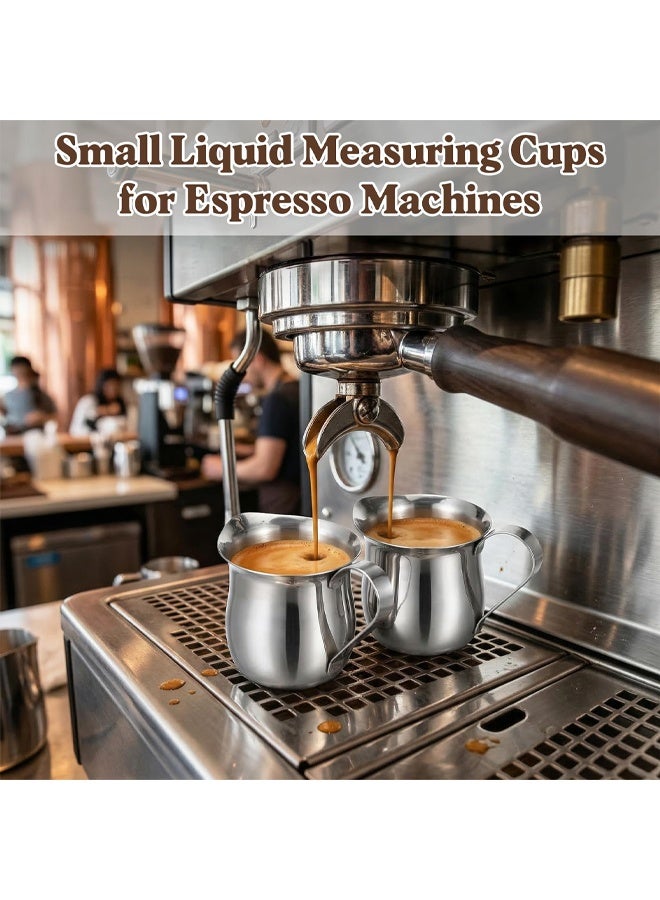 2 Pcs 90ml 3 Oz Small Milk Jug, Creamer Pitcher, Stainless Steel Mini Cup Creamer Dispenser for Latte Art, Frothing Pitcher Cup for Coffee Cream, Salad Dressing, Maple Syrup, Espresso Machine - Image 5