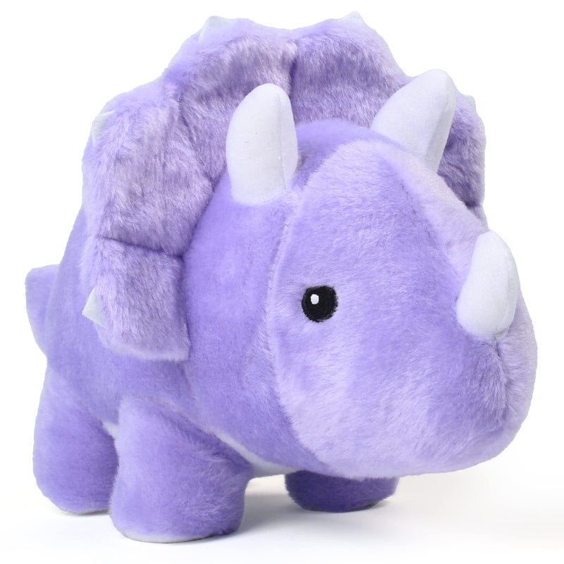 BenBen Dinosaur Stuffed Animal 13 Dino Plush Toys Cute Plushies Stuff for Kids Triceratops Purple Baby Shower Birthday Easter Basket Stuffers - Image 3