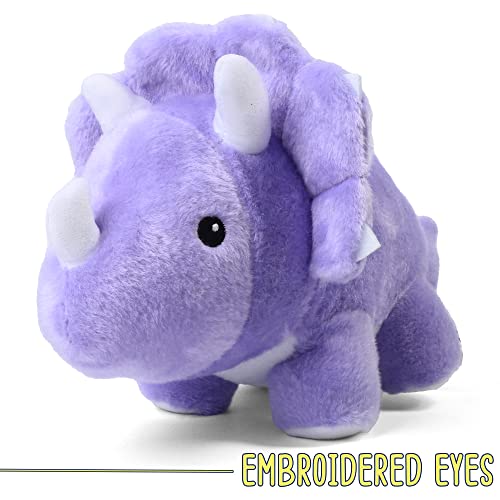 BenBen Dinosaur Stuffed Animal 13 Dino Plush Toys Cute Plushies Stuff for Kids Triceratops Purple Baby Shower Birthday Easter Basket Stuffers - Image 5