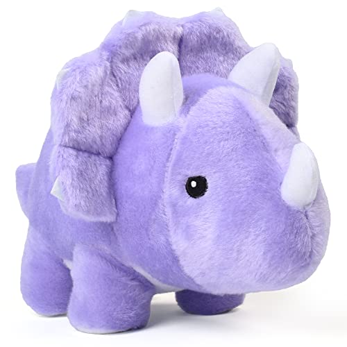 BenBen Dinosaur Stuffed Animal 13 Dino Plush Toys Cute Plushies Stuff for Kids Triceratops Purple Baby Shower Birthday Easter Basket Stuffers - Image 1