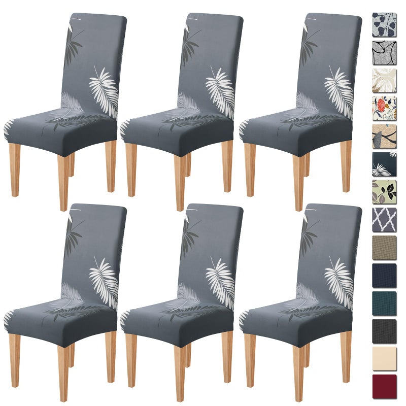 Dioxide High Stretch Chair Covers for Dining Chairs, Washable Dining Chair Covers Set of 6, Soft Kitchen Chairs Seat Covers, Parsons Chair Slipcovers Protectors for Home Hotel Restaurant Banquet - Image 1