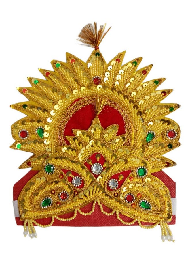 BookMyCostume - BookMyCostume Shri Ram Hindu God Crown Mukut Kids & Adults Fancy Dress Costume Accessories Free Size - Image 1