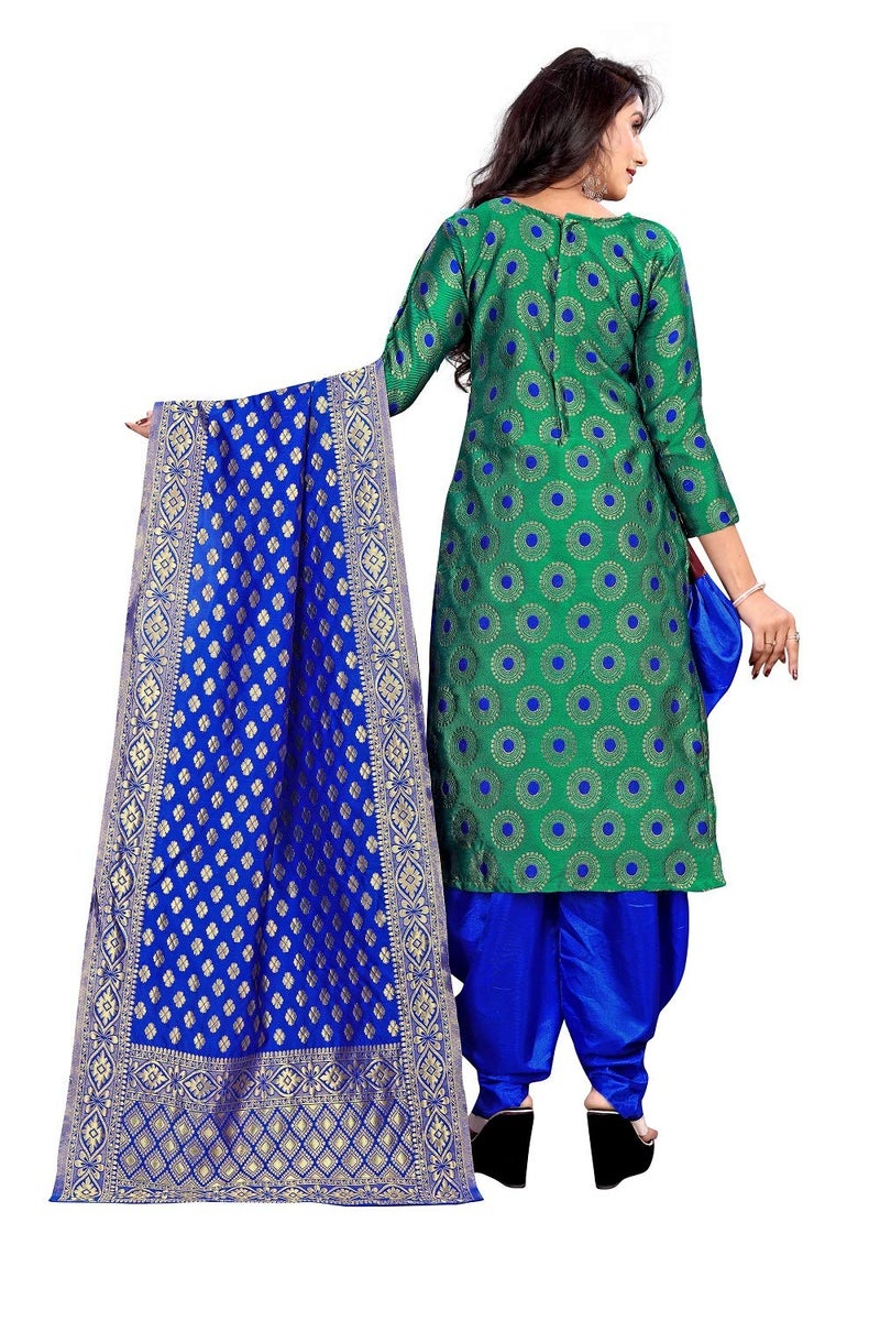 JENNY DESIGNER فستان كورتا وباتيارا غير مخيط للنساء من بروكاد (راما) - Image 4