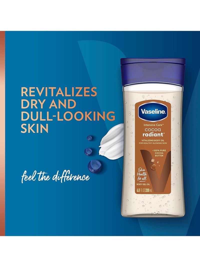 Vaseline Intensive Care Body Gel Oil Cocoa Radiant 6.8 oz, Pack of 3, Brown, 6.8 Ounce - Image 3