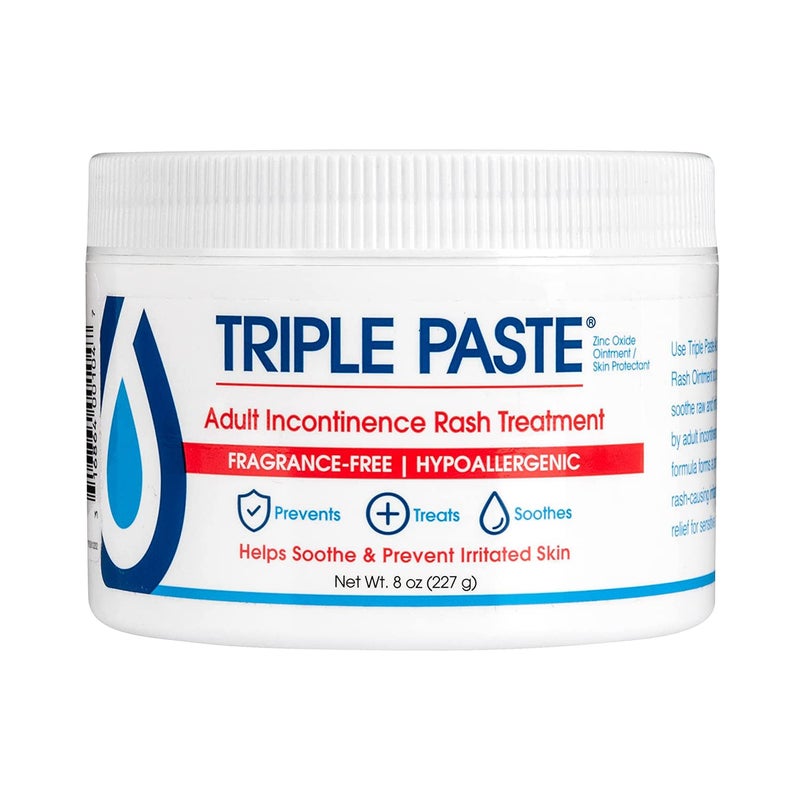 Triple Paste علاج طفح الحفاضات للكبار من تريبل بيست - 8 أونصات - مرهم طفح الحفاضات للكبار يعالج، يهدئ ويمنع تهيج الجلد بتركيبة خالية من العطور ومضادة للحساسية - Image 1