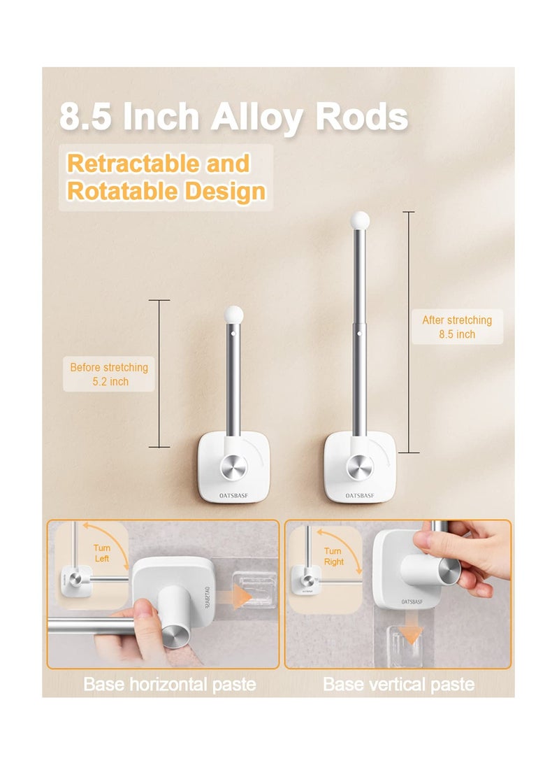 KASTWAVE Curtain Holder, Self Adhesive Curtain Tieback Hooks, Retractable and Rotatable L Shaped Curtain Hooks, Nordic Style Decorative for Home Bedroom, Office - Image 2