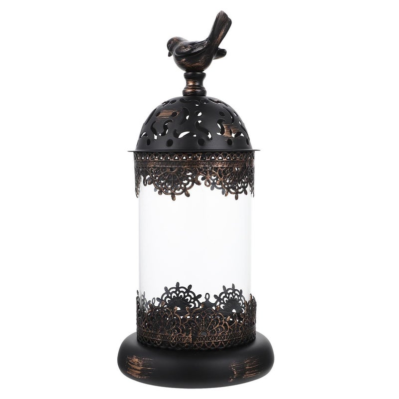 Vintage Bird Cage Candle Holder Retro Table Decor 14x30cm Home Accent Candlestick - Image 1
