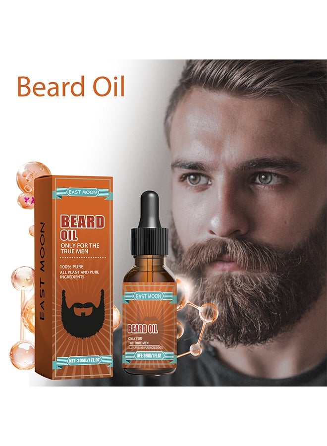 إيست مون زيت اللحية ، زيت اللحية لنمو الرجال ، يجعل اللحية أكثر امتلاء وسمكا ونعومة ، رطوبة لتقليل التجعد ، كل استخراج النباتات العضوية الطبيعية النقية ، يقوي ويرطب اللحية - Image 1