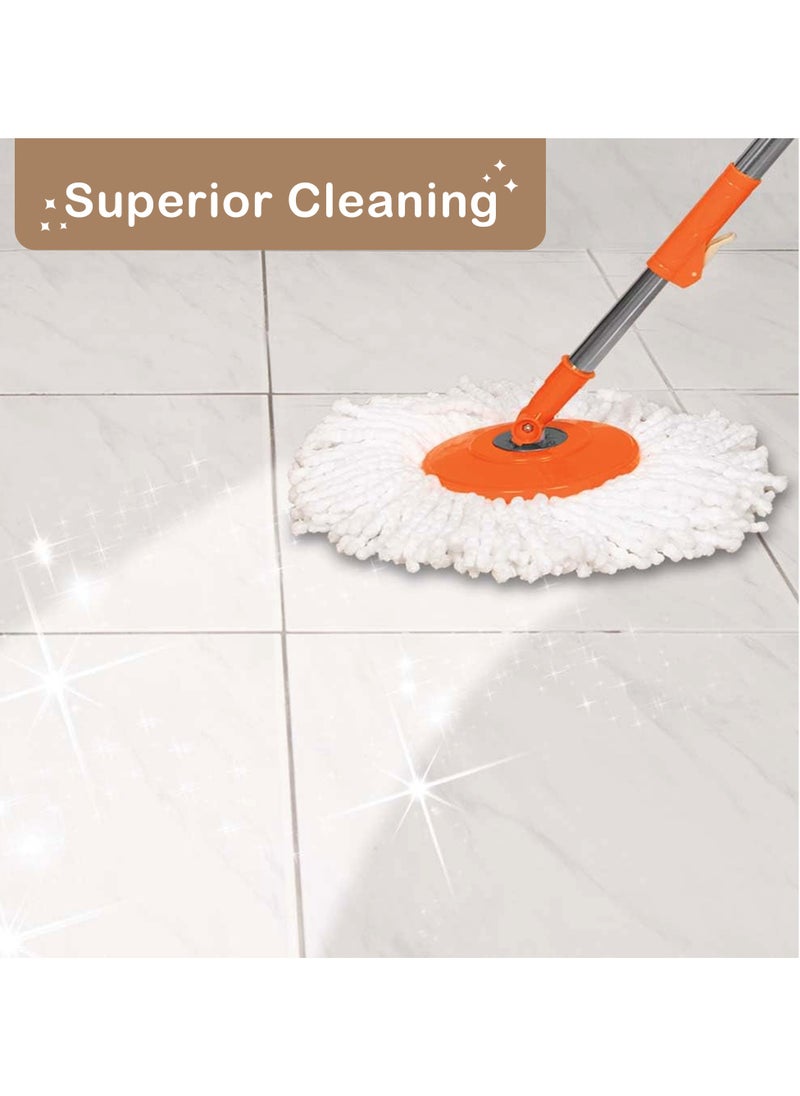 Bright Home - 360° Spin Mop Bucket Set With Adjustable Handle Effortless Dust Separation Perfect For for Wooden Floor, Tiles and Laminate Floors - Image 1