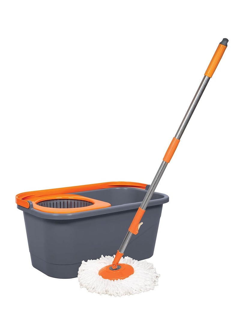Bright Home - 360° Spin Mop Bucket Set With Adjustable Handle Effortless Dust Separation Perfect For for Wooden Floor, Tiles and Laminate Floors - Image 1