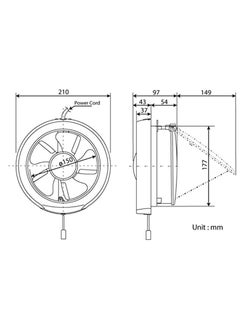 Generic Exhaust Fan 6 Inch Round Exhaust Fan 15WUD For Kitchen And Bathroom 150mm  - Image 2