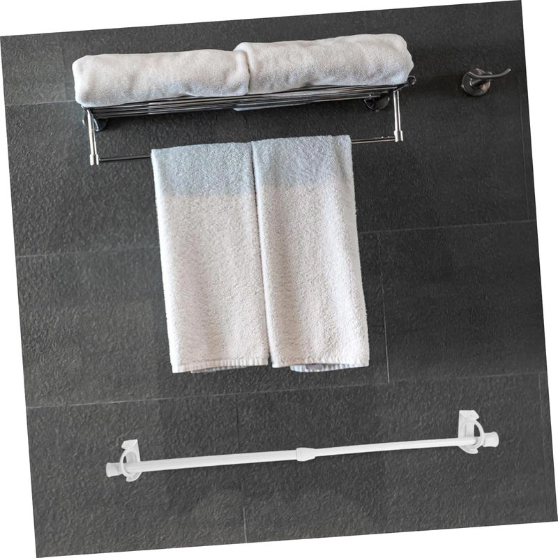 2pcs Adjustable No-Drill Towel Rods Space-Saving Wall-Mounted Washrag Rack for Bathroom Extendable Cloth Holder Easy Installation Modern Design for Organizing Towels and Clothes - Image 5
