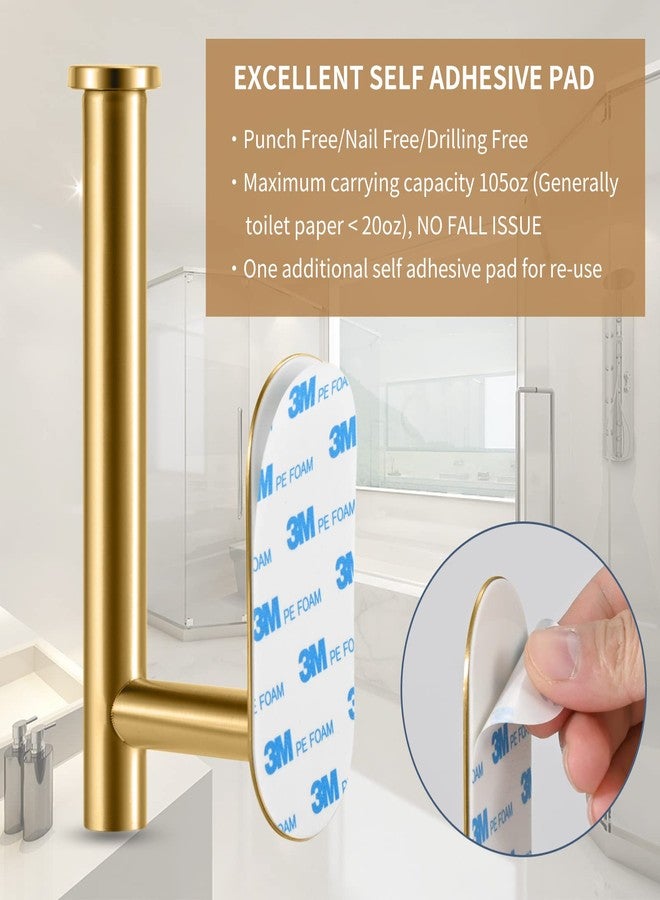 LAYUKI Toilet Paper Holder,Gold,Wall Mount, Upgraded Adhesive Toilet Roll Holder,no Drilling,Bathroom/Rv/Washroom,SUS 304 Stainless Steel,Rustproof (Gold, 1 Piece) - Image 4