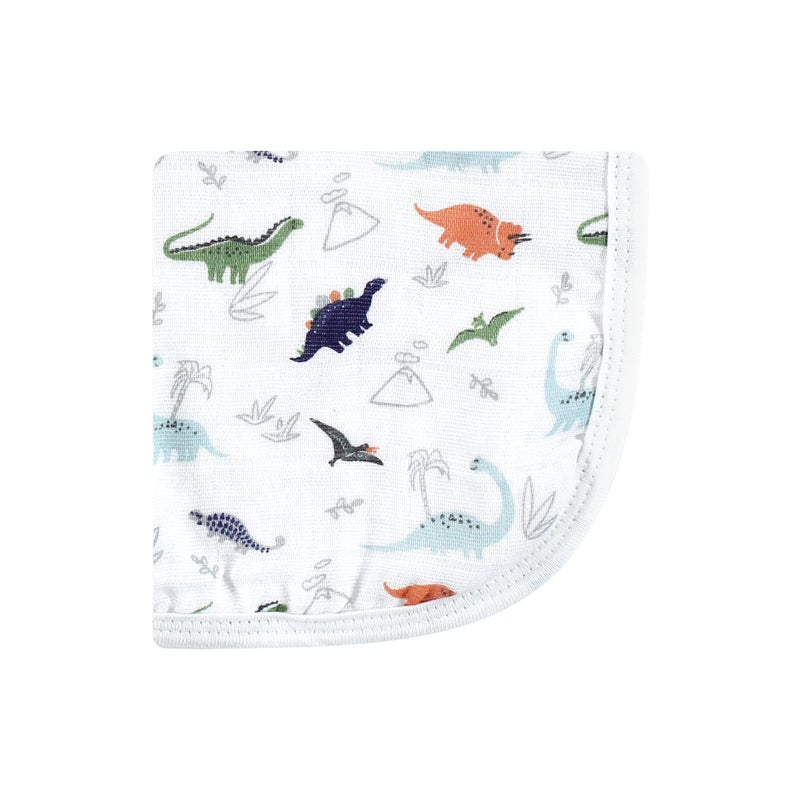 Hudson Baby Unisex Baby Cotton Muslin Washcloths, Dino, 10x10 in - Image 5