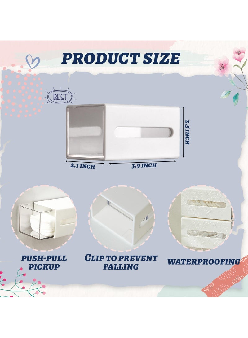 Excefore Qtip Holder Dispenser, Stackable Hair Accessories Organizer, Wall Mounted Cotton Ball Organizers,Bathroom Canisters Storage for Floss, Hairpin, Rubber Band, Clip (Set of 3) - Image 4