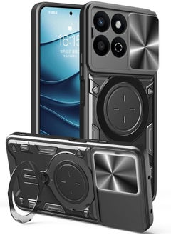 UNBLACK UNBLACK Case Cover Shock resistant Sliding CamShield TPU + PC CD Ring Compatible with Honor x7c / Honor 200 smart (Black) 