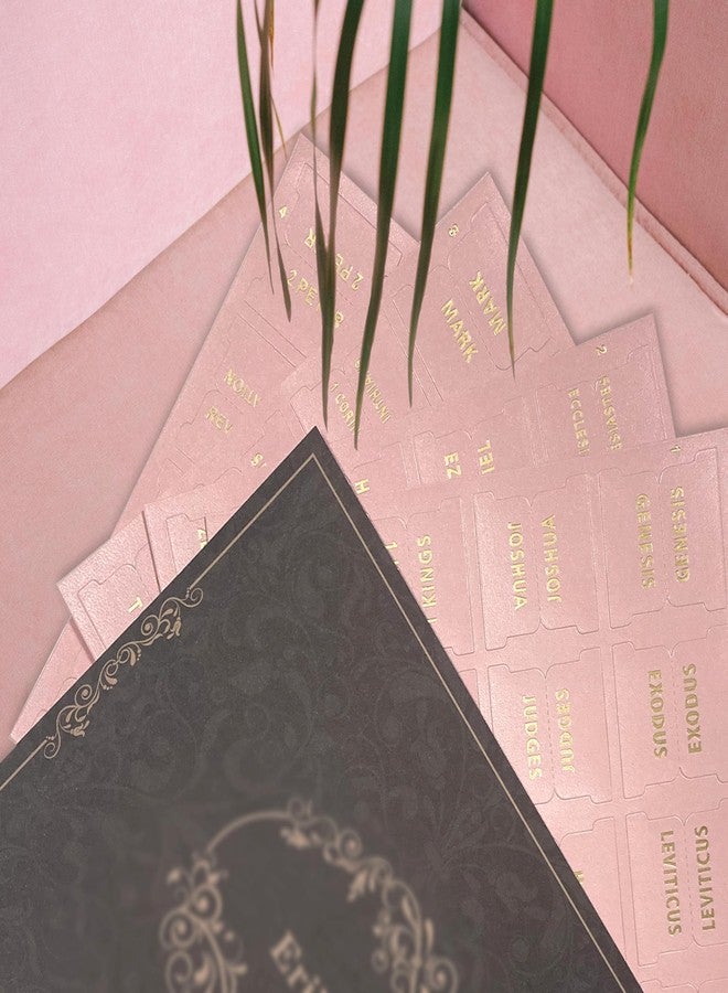 Erilano Erllano Bible Tabs for Women and Men - Leather Paper Bible Index Tabs - Large Gold Foil Laminated Tabs - Bible Journaling Supplies,Easy to Read & Navigate (Pink) - Image 5