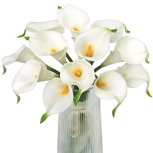 Letjolt Artificial Calla Lily Flowers 12Pcs Fake Flower Bouquet for Home Decoration Wedding Party Decor - Image 1