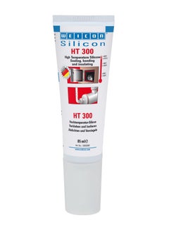Weicon Silicone HT 300 85ml High temperature resistant Adhesive and sealant red  - Image 1