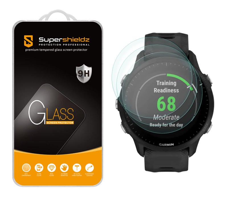 Supershieldz (3 Pack) Designed for Garmin Forerunner 955/955 Solar Tempered Glass Screen Protector, Anti Scratch, Bubble Free - Image 1