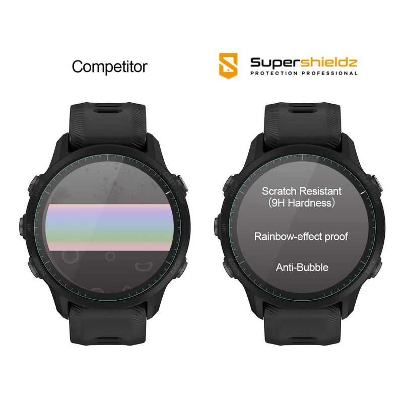 Supershieldz (3 Pack) Designed for Garmin Forerunner 955/955 Solar Tempered Glass Screen Protector, Anti Scratch, Bubble Free - Image 2