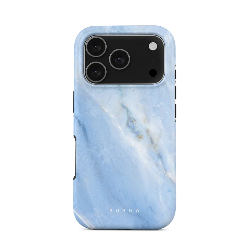بورجا جراب فاخر من الجلد الناعم لهاتف iPhone 17 Pro متوافق مع هيكل صلب مزدوج الطبقات هجين + حماية من السيليكون - غطاء مقاوم للخدش والصدمات