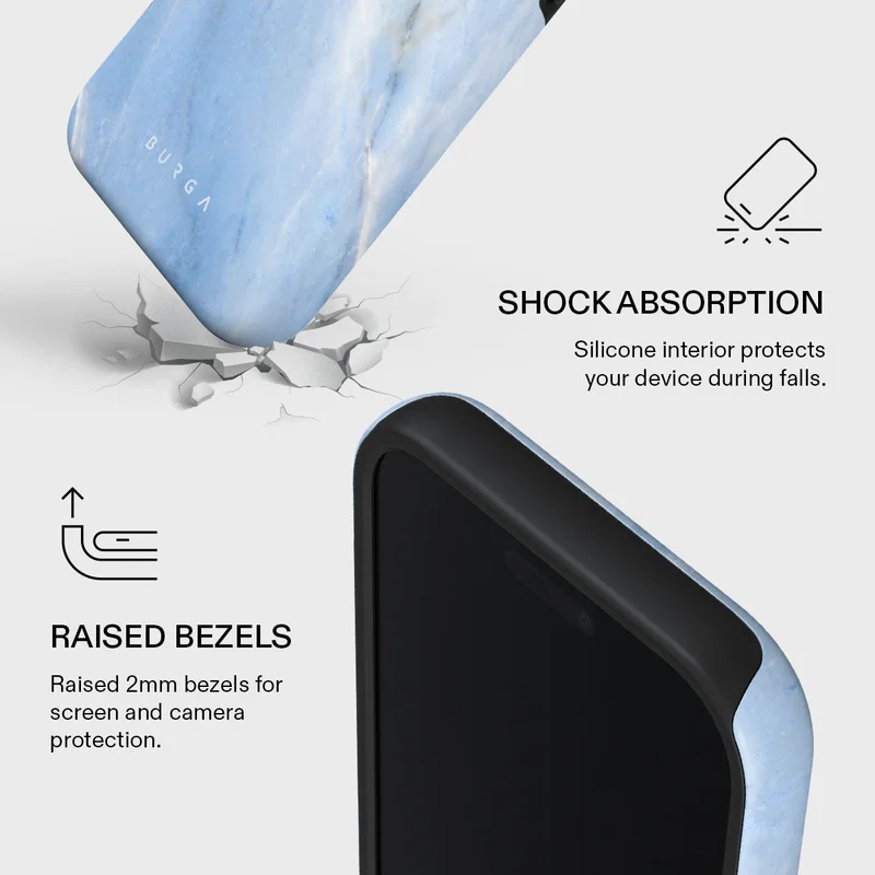 BURGA iPhone 17 Pro Fluffy Cloud Premium Case Compatible with Hybrid Dual-Layer Hard Shell + Silicone Protection - Scratch-Resistant Shockproof Mobile Cover