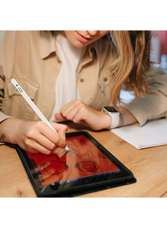 MUNTAQI Universal Active Stylus Pen – 1.5mm Fine Tip Digital Stylus for Touchscreen Devices, Rechargeable Precise Drawing & Writing Pen for iPad, iPhone, Samsung, Android, Tablets & Smartphones – Silver - Image 2