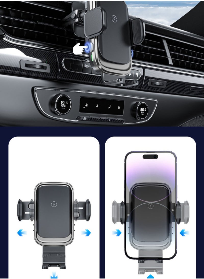 General 15W Wireless Car Charger [Auto Clamping] Fast Smart Electric Sensor Mount,Car Vent Dashboard Mobile Phone Holder for iPhone  - Image 3
