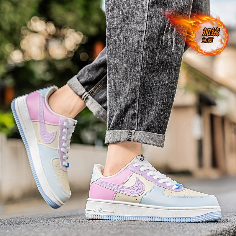 Air Force One Winter Shoes Men'S Shoes Fluorescent Green Ambush Women'S Low-Top Aj Fleece-Lined Af1 Cotton Shoes Putian Sneakers - Image 4