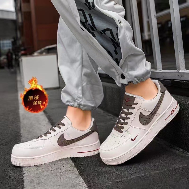 Air Force One Winter Shoes Men'S Shoes Fluorescent Green Ambush Women'S Low-Top Aj Fleece-Lined Af1 Cotton Shoes Putian Sneakers - Image 5