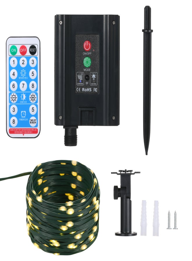 Neoglint 20Meters/65.6Ft 200LEDs Solar Powered Fairy String Light with Controller IP67 Water Resistance Built-in 1200mAh High Capacity Rechargeable Cell for Patio Yard Garden Wedding Function - Image 2