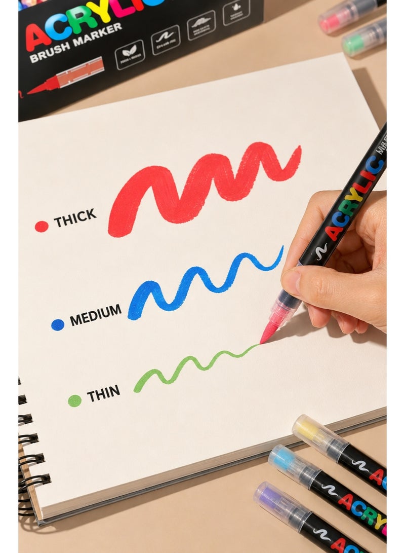Aido 36-Color Acrylic Paint Marker Pens, Waterproof Quick-Dry Markers for DIY, Crafts, Glass, Wood and Rock - Image 3