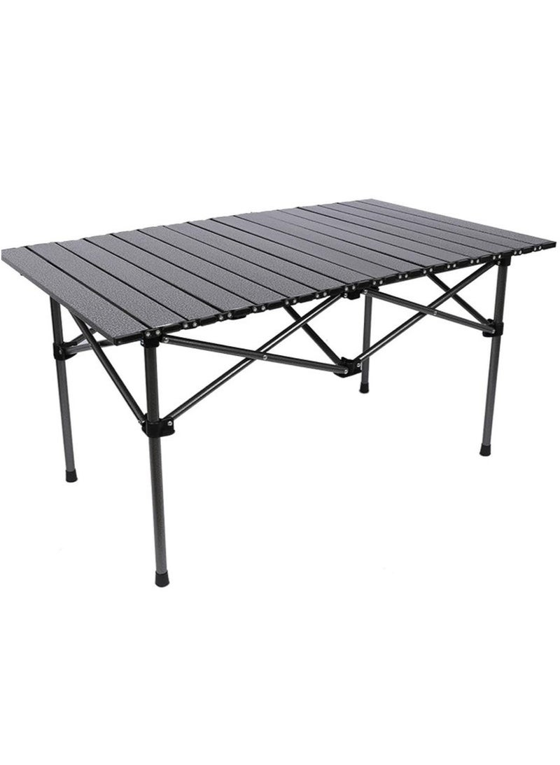 Mereza Foldable Camping Table, Outdoor Folding Table, Portable Family Outing Camping Picnic Table - Black Table (95*55*50cm) - Image 1